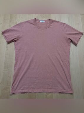 Gustin Shirt Mens Large Pink Crewneck 100% Cotton Made in California USA Tee